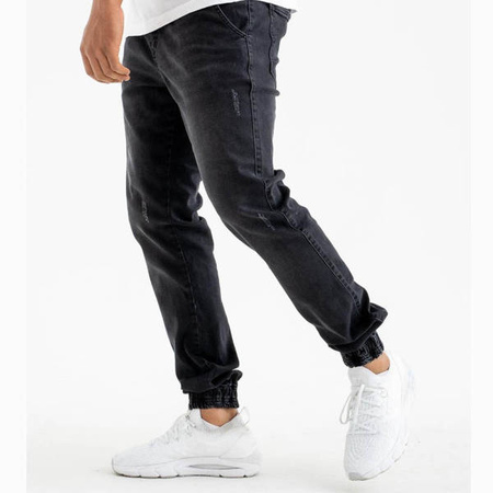 Spodnie Jigga Wear Jogger Crown Jet Wash Rips Black
