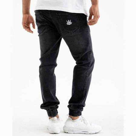 Spodnie Jigga Wear Jogger Crown Jet Wash Rips Black