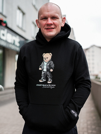 Bluza z kapturem ŚRODOWISKO MIEJSKIE "Street Bear" - Czarna