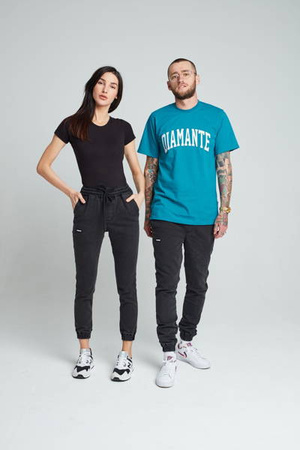 Spodnie DIAMANTE WEAR Jogger Jeans Unisex - Marmur Czarny