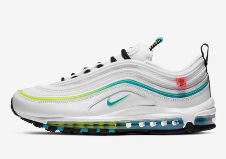 Buty Nike Air Max 97 “Worldwide Pack” (CZ5607-100) White/Blue Fury/Black/Volt