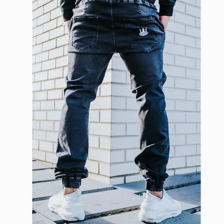 Spodnie Jigga Wear Jogger Crown Jet Wash Rips Black