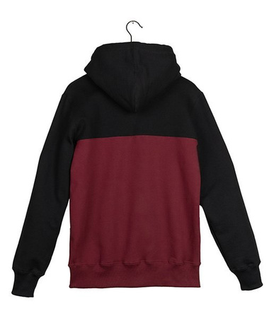 Bluza Elade HOODIE COLOUR BLOCK BLACK/WHITE/MAROON