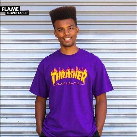 KOSZULKA THRASHER FLAME LOGO PURPLE