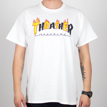 Koszulka Thrasher FLAME MAG white