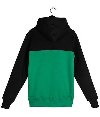 Bluza Elade HOODIE COLOUR BLOCK BLACK/WHITE/GREEN