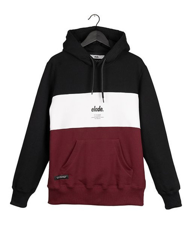 Bluza Elade HOODIE COLOUR BLOCK BLACK/WHITE/MAROON