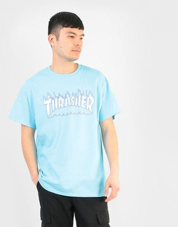 KOSZULKA THRASHER FLAME Sky Blue