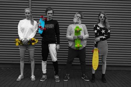 Deskorolka Big Fish Skateboards Yellow/Steel/Orange