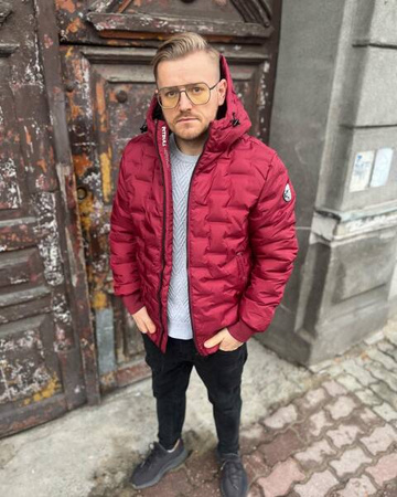 Kurtka zimowa Pit Bull Carver Quilted Hooded Burgundy