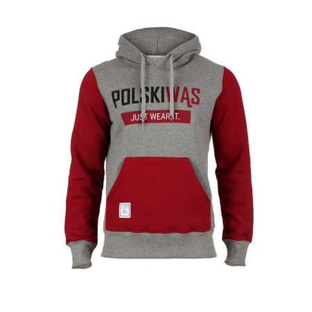 Bluza Polski Wąs Hoody melanż/bordo