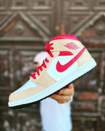 Buty Air Jordan 1 MID (554724-201) White Onyx/Light Curry-White
