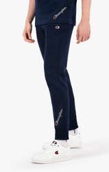 Spodnie Champion ORGANIC COTTON BLEND ASYMMETRIC SCRIPT LOGO Navy