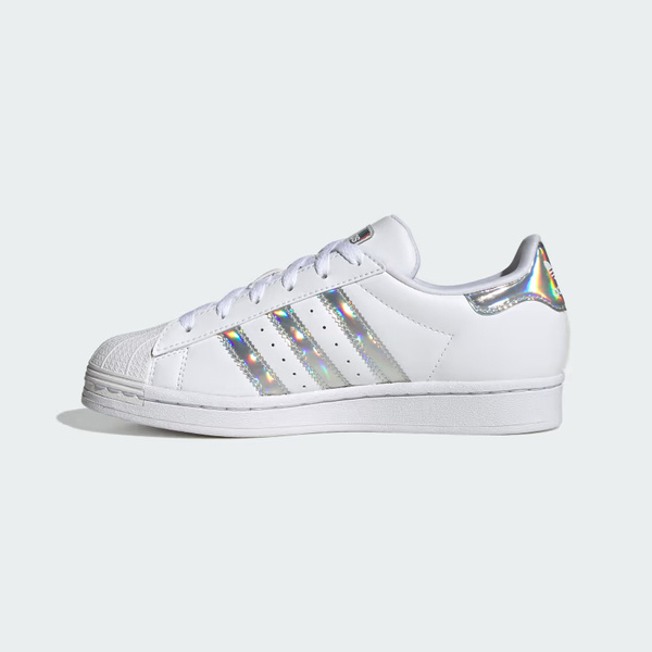 Adidas superstar white clearance metal silver iridescent