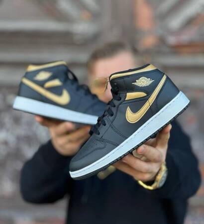 Buty Air Jordan 1 Mid (DQ8423-071) Black/Metallic Gold