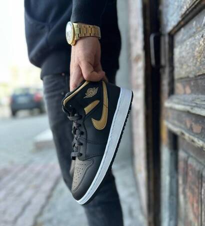 Buty Air Jordan 1 Mid (DQ8423-071) Black/Metallic Gold