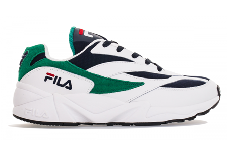 fila white green and navy venom trainers