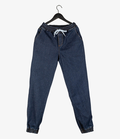 Spodnie Elade JOGGER HANDWRITTEN Denim Dark Blue